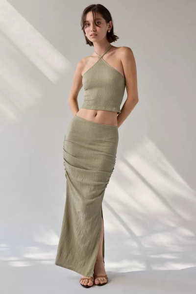 UO Caprina Ruched Knit Skirt 2-Piece Set