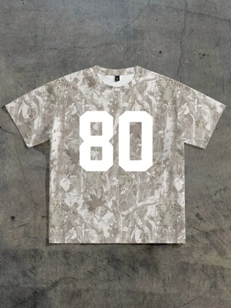 Attitoon Casual Round Neck Loose Short Sleeve T-Shirt For Women, 80s Camouflage Tree Branch Print, Street Wear,Suitable For Autumn/Winter, Retro Vintage,Y2k, Cross Graphic Print, Streetwear, Vintage, Retro, Grunge, Punk, And Goth Aesthetics. Back To School, Autumn And Winter,Hip-Hop, Club Outfits,