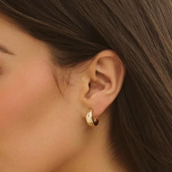 14K Gold Hoop Earrings Small Hoop Earrings Chunky Hoop Earrings Statement Earrings Small Chunky Hoops Gold Hoops Gold Earrings Gift for Her