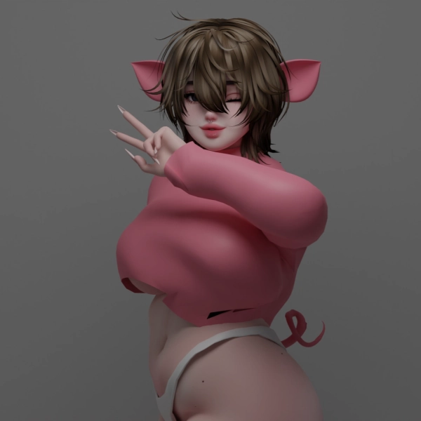 Piggy Set (Ears + Tail) by Kipiggy on Jinxxy