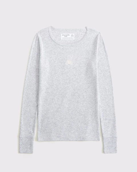 long-sleeve logo pajama tee
