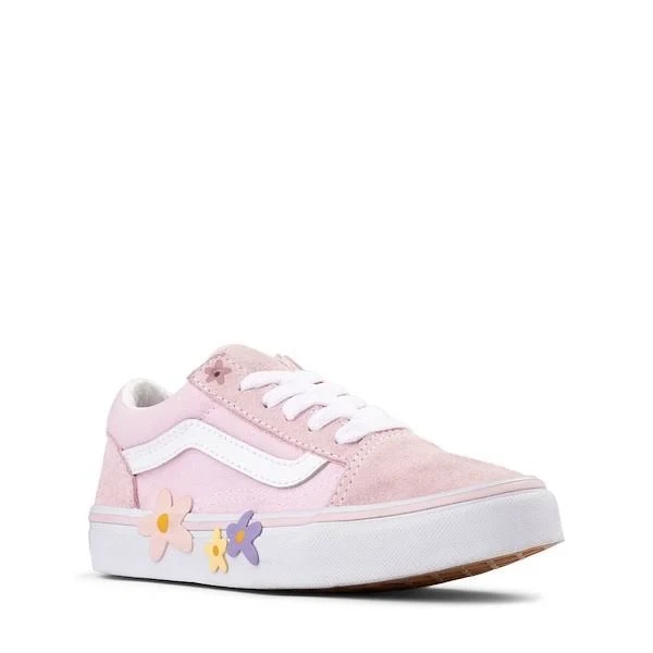 Vans Old Skool Flower Skate - Little Kid - Pink / True White - Girls - Size 2