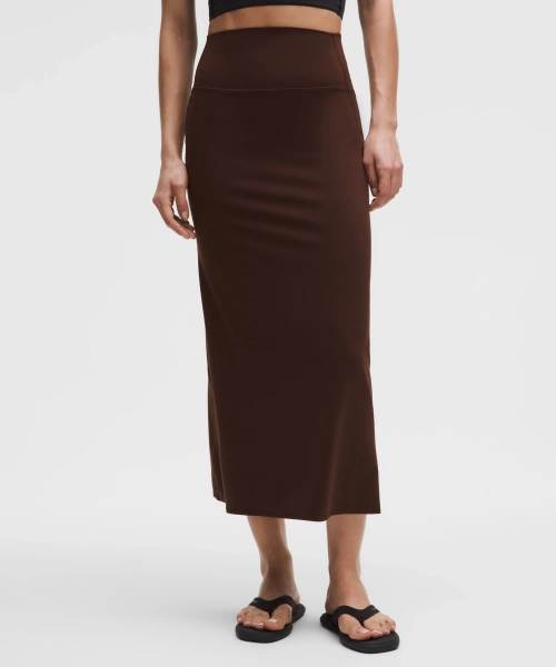 Nulu Slim-Fit High-Rise Maxi Skirt - Grey