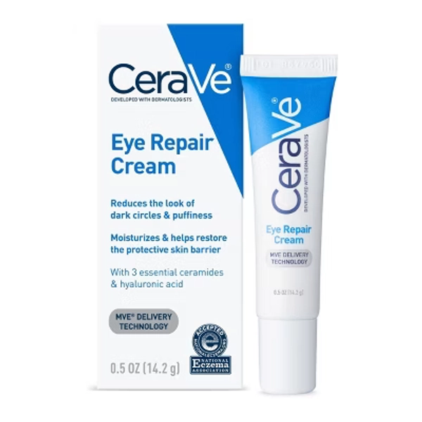 CeraVe Under Eye Cream Repair for Dark Circles and Puffiness - .5oz: Hyaluronic Acid, Ceramides, Aluminum-Free, Dye-Free