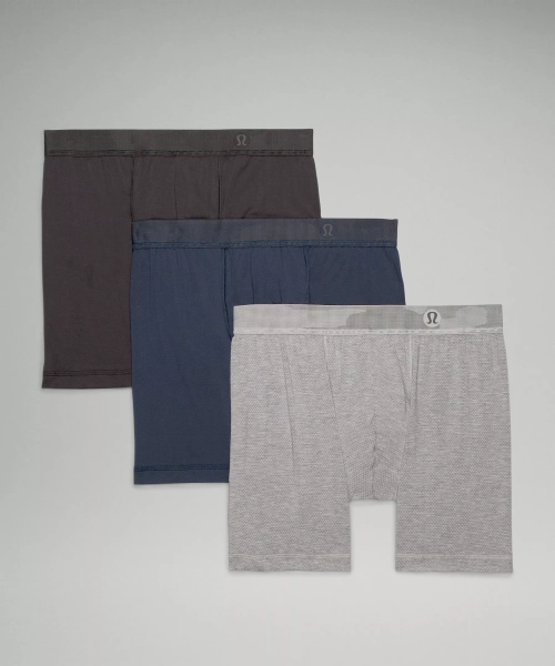 Always In Motion Mesh Boxer 5" *3 Pack - Black/Heathered Core Medium Grey/True Navy - M