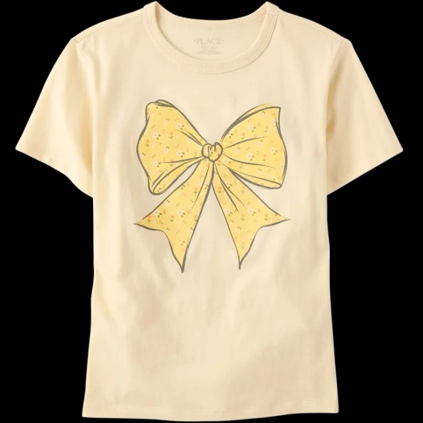 The Children's Place Girls Floral Bow Relaxed Graphic T-Shirt