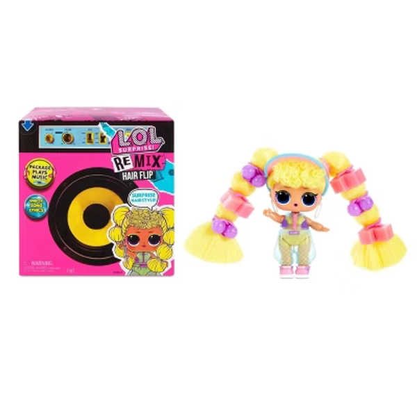 L.O.L. Surprise! Remix Hair Flip Tots with Hair Reveal & Music Mini Figurine: Includes Comb & Outfit