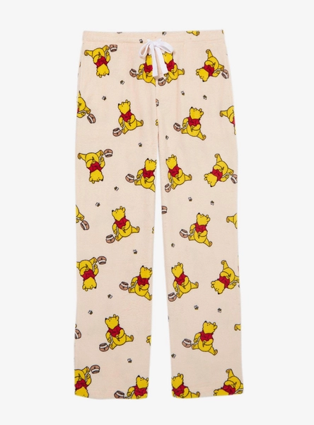 Disney Winnie the Pooh Hunny Pot Pooh Bear Allover Print Plush Sleep Pants — BoxLunch Exclusive