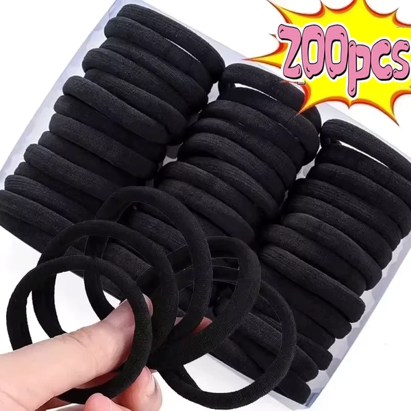 200PCS/Set Women Girls Basic Hair Bands Simple Solid Colors Elastic Headband Hair Ropes Ties Hair Accessories Ponytail Holder - AliExpress 200000297
