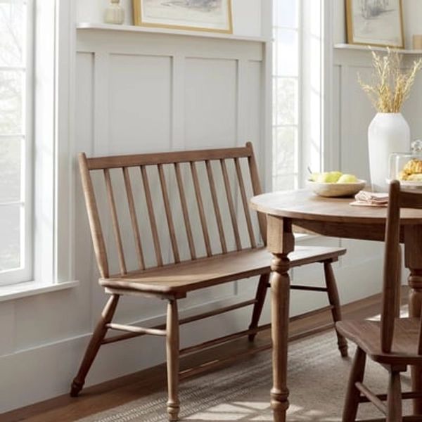 Hearth & Hand w/Magnolia Furniture Vintage Windsor Dining Bench - Aged Oak - Hearth & Hand™ with Magnolia