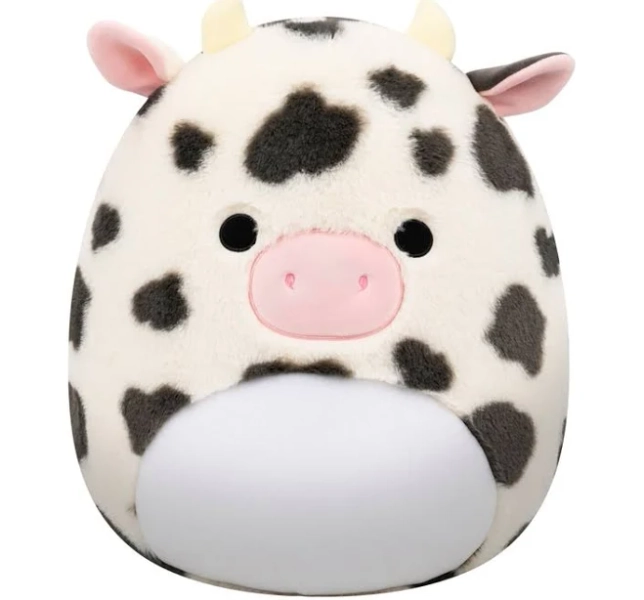 Original Squishmallows Fuzz-A-Mallows Colin the Spotted Cow Plush