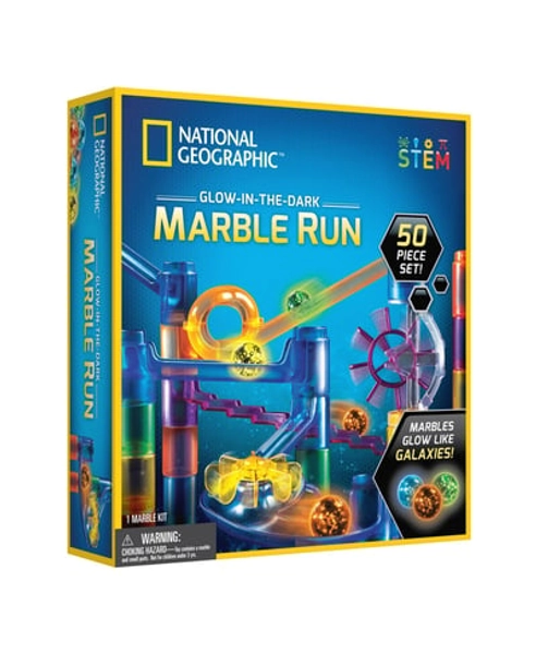 National Geographic Glow-in-the-Dark Marble Run 50 piece - N/a