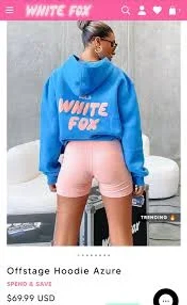White Fox Boutique Offstage Hoodie Azure Size: XL/XXL