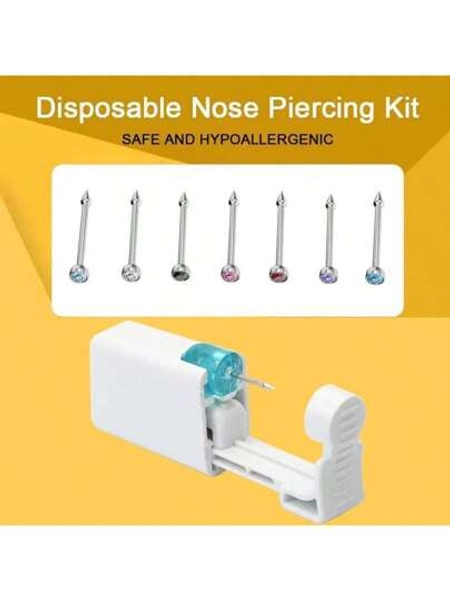 1PC Disposable Nose Piercing Gun With Built-In Stainless Steel Nose Studs Nose Piercing Kit For Cartilage