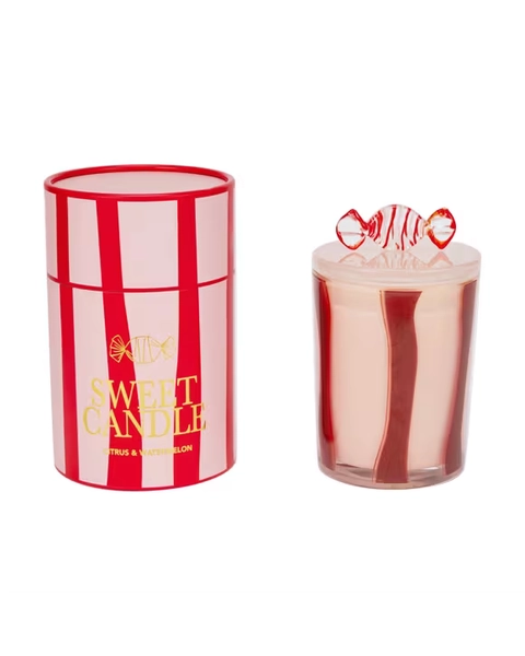 Christmas Red Glass Candy Candle