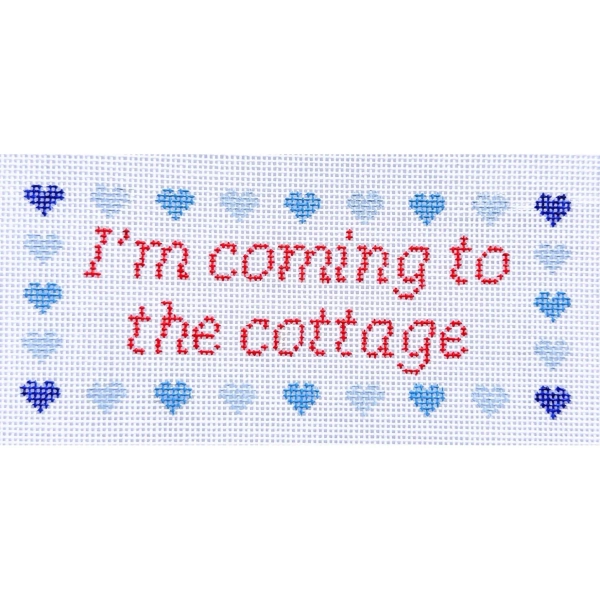 I’m coming to the Cottage Needlepoint Canvas, booktok, romance, hand painted 18 mesh canvas