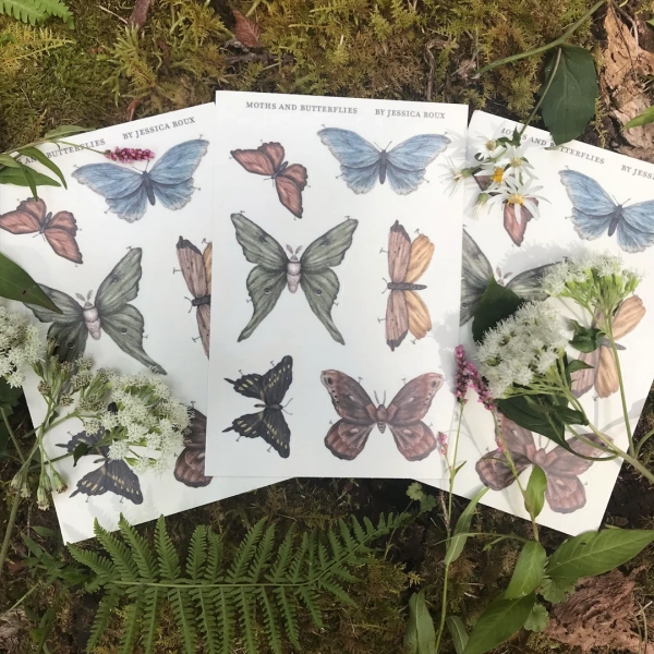 Moths and Butterflies Sticker Sheet