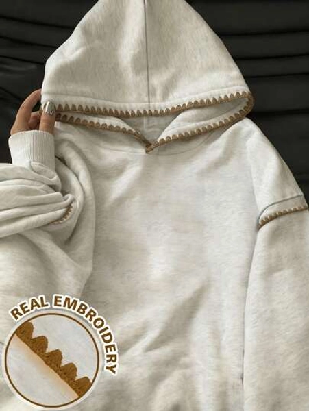 INAWLY Women's Sweatshirts/Casual Simple Fashion Sweatshirts/Fashionable Tops/Fun Sweatshirts/Loose Round Neck Long-Sleeved Sweatshirts Suitable For Autumn And Winter/Women's Spring Pullovers, Women's Lace Contrast Hooded Sweatshirts, Long-Sleeved Tops, Back-To-School Autumn And Winter Hoodies