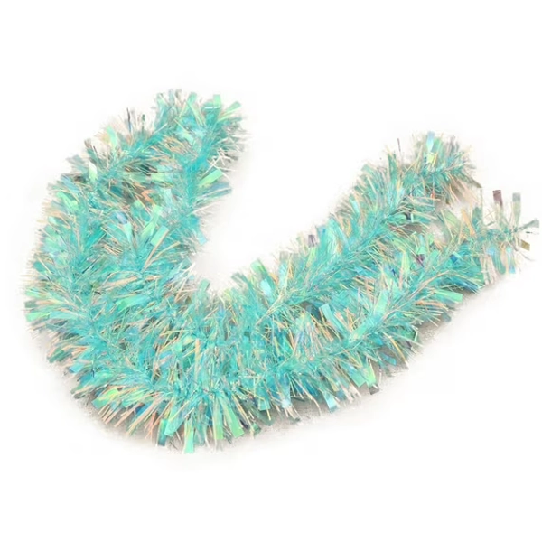Wadada 5.9FT Christmas Tinsel Garland,Green Shiny Metallic Foil Decorations for Parade Floats, Halloween, Christmas Tree, New Year Parties,Birthday Party,Indoor and Outdoor Disco Party Supplies