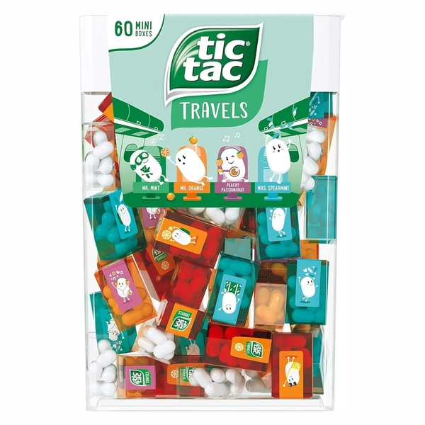 TIC TAC Box with 60 Mini Boxes (Mint, Orange, Spearmint, Peach and Passion fruit) 234g by Tic Tac - Walmart.com