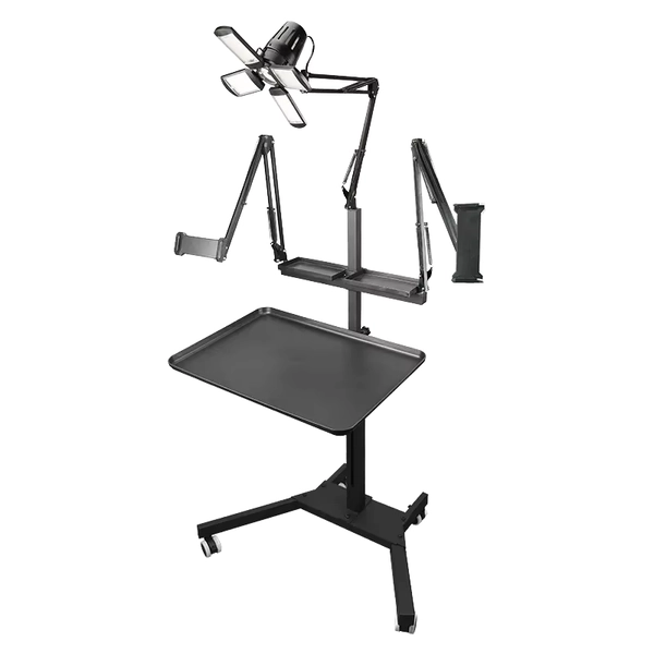 Multi-functional  Adjustable Double Bracket Tattoo Workstation Multi-functional with Tray and Lamp Stainless Steel Material