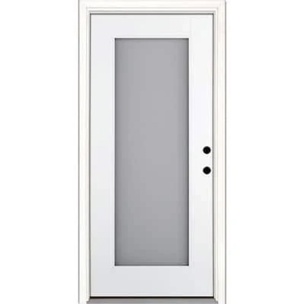 Smart Glass 36 in. x 80 Hand Inswing 1-Lite Smooth Unfinished Fiberglass Prehung Front Door