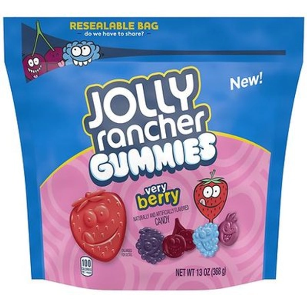 JOLLY RANCHER Gummies Candy, Resealable Bag Very Berry - 13.0 oz