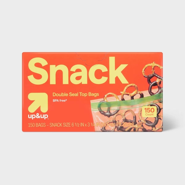 Snack Storage Bags - 150ct - up&up™: Double Seal Lock, BPA-Free, Multipurpose