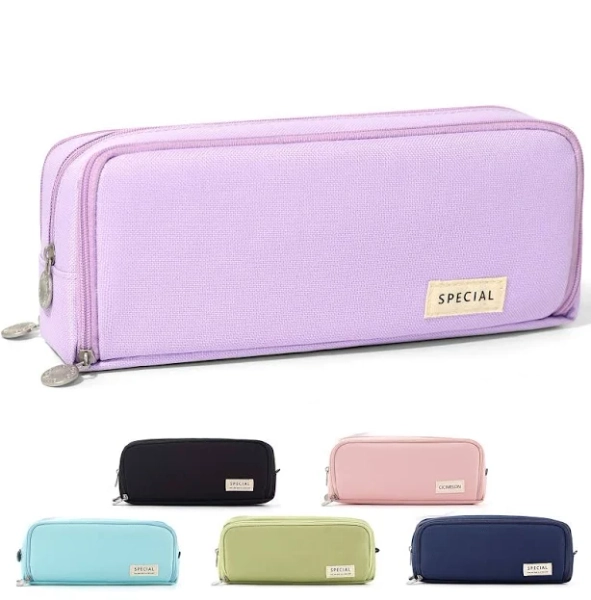 CICIMELON Pencil Case Large Capacity Pencil Pouch 3 Compartments Purple Pencil Case