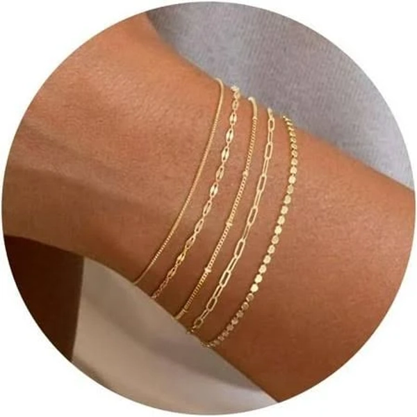 14K Gold Plated Waterproof Chain Bracelets