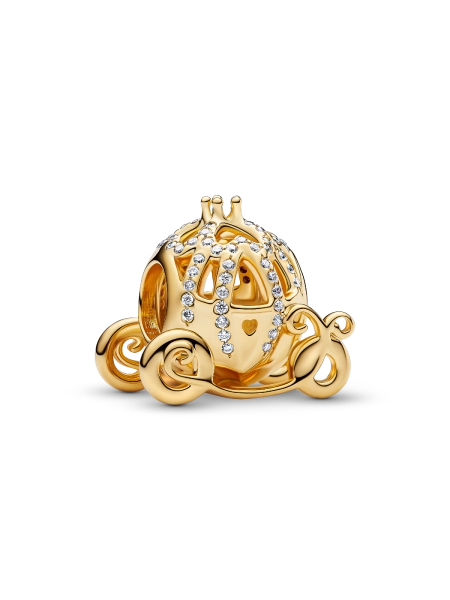 Disney Cinderella Sparkling Carriage Charm | Pendant | Gold plated | Pandora US