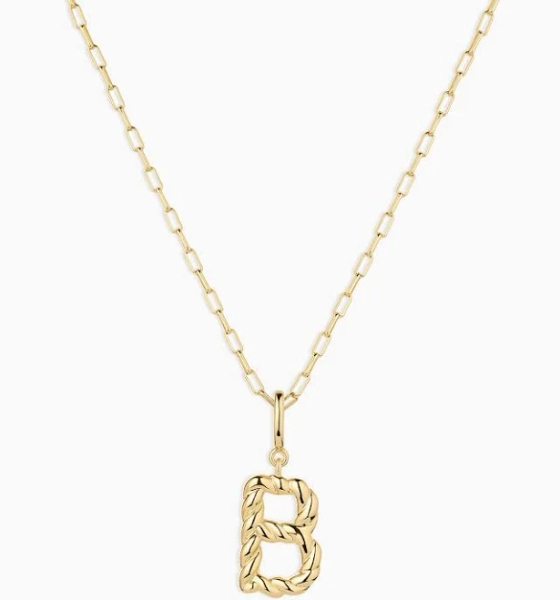 Women's gorjana Crew Alphabet Statement Charm Necklace 18k Gold