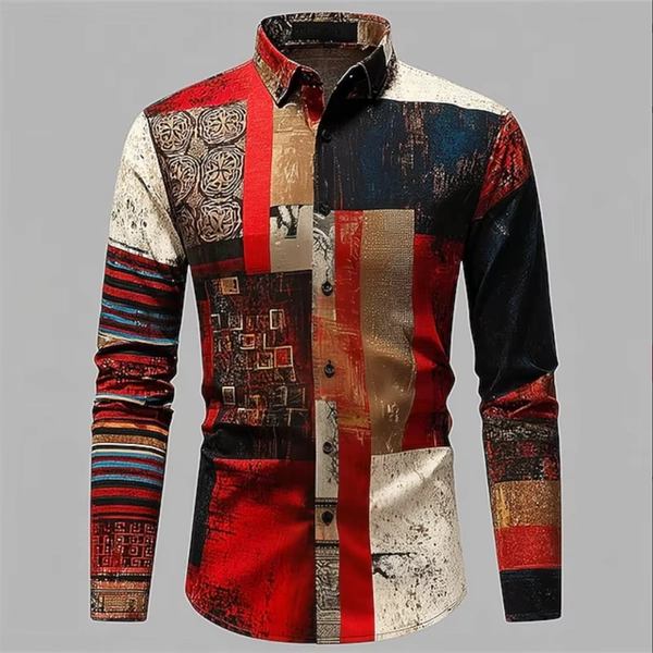 Men's Long Sleeve Shirt, Button Shirt, Casual Shirt Spring Summer Flower Print Long Sleeves, Fashionable, Comfortable - AliExpress 200000343