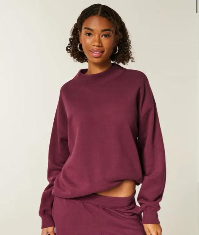 Oversized Mock-Neck Sweatshirt
