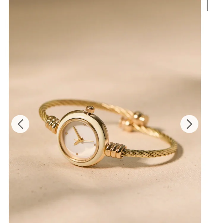White Enamel Twisted Cuff Round Face Watch