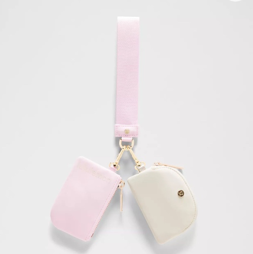 Dual Pouch Wristlet - Blissful Pink/Light Ivory
