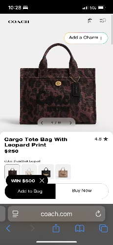 Cargo Tote Bag with Leopard Print  
