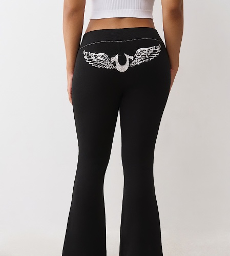 

CRYSTAL WING BIG T FLARE SWEATPANT | True Religion


