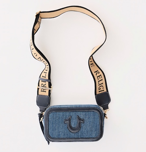 

DENIM HORSESHOE CAMERA BAG - Medium Wash Blue | True Religion

