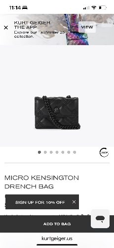 MICRO KENSINGTON Black Drench Cross Body Bag by KURT GEIGER LONDON