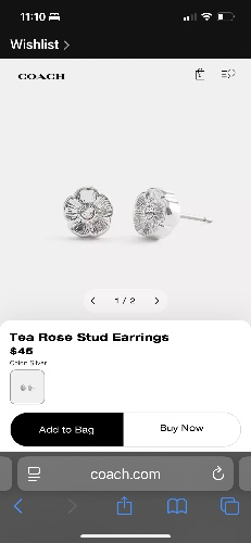 Tea rose stud earrings 