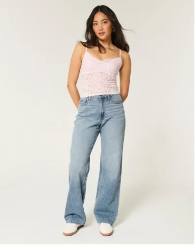 Curvy High-Rise Medium Wash Baggy Jeans