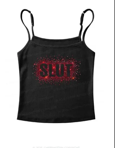 Rhinestone Special Slxt Y2K Spaghetti Strap Cami Cherrykitten