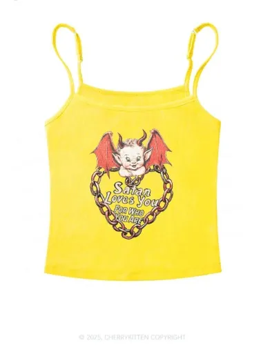 Satan Loves You Y2K Spaghetti Strap Cami Cherrykitten