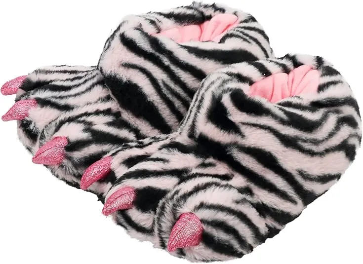 Amazon.com | Aopuro Women's Plush Animal Paw Slippers - Funny Novelty Bear Claw Slippers with Cozy Fur & Warm Memory Foam - Perfect Gifts for Halloween & Christmas | Slippers