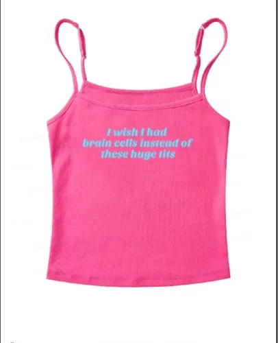 I Wish Brain Cells Y2K Spaghetti Strap Cami Cherrykitten