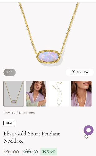 Elisa Gold Short Pendant Necklace