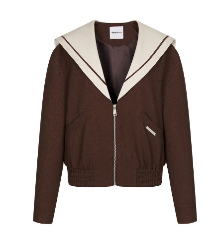 Whyberry 24Aw “Star Sea Explorer” Navy Collar Jacket Retro British Style Long-Sleeved Jacket Silhouette