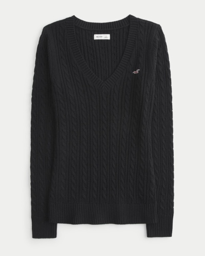 Cable-Knit Icon V-Neck Sweater
