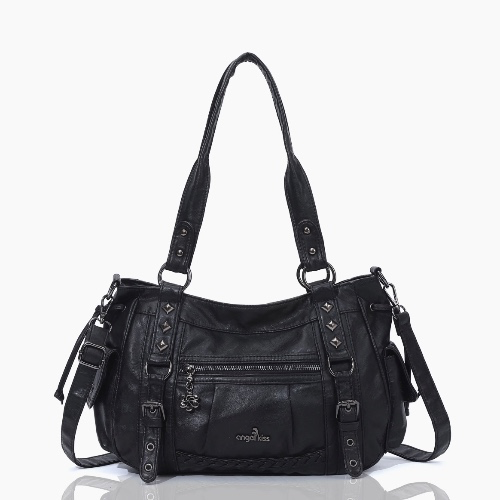 Vintage Studded Vegan Leather Everyday Bag | Custom Hardware
